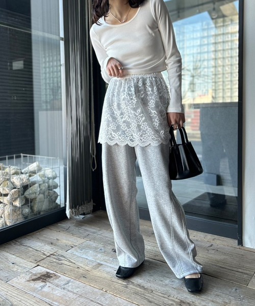 Kotoe(コトエ)の「レイヤード 花柄レースミニスカート 付け裾(スカート・レディース・ブラック/ホワイト・FREE)」の8枚目の写真