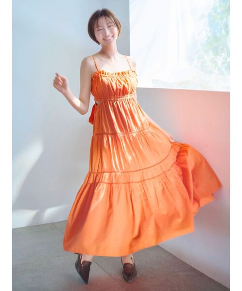 dazzlin（ダズリン）の「サイドオープンコットンワンピース（ワンピース・レディース・オレンジ/ブラウン/オフホワイト/ブルー/ブラック・SMALL/MEDIUM）」の12枚目の写真