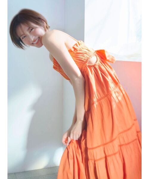 dazzlin（ダズリン）の「サイドオープンコットンワンピース（ワンピース・レディース・オレンジ/ブラウン/オフホワイト/ブルー/ブラック・SMALL/MEDIUM）」の13枚目の写真
