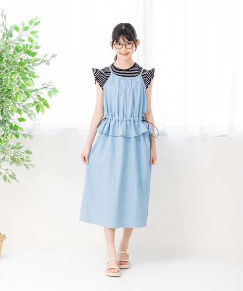 JAM & LINK(ジャムアンドリンク)の「ダンガリーワンピース(ワンピース・レディース・サックスブルー/ブルー・M)」の2枚目の写真