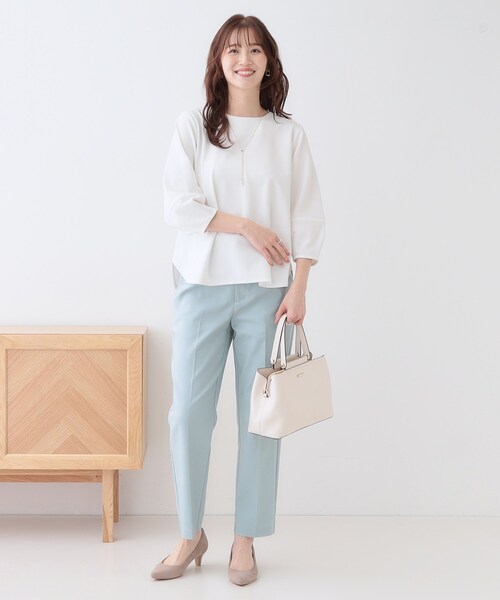 DRESKIP(ドレスキップ)の「【2点セット】大人フェミニン アクセ付き ランタンスリーブトップス(シャツ/ブラウス・レディース・グリーン系/ブラック/ライトベージュ/オフホワイト・01/02/03/04)」の15枚目の写真