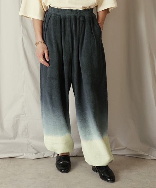 グラデーションボデイ CYAN グラデーションデニムワイドパンツ | IKG crossing