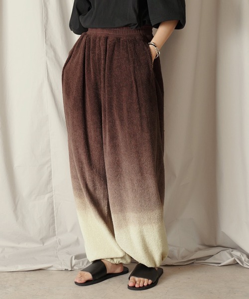 セール】グラデーション ダイ イージーテーパード パイルパンツ