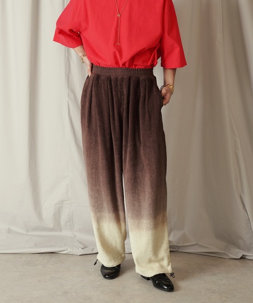 セール】グラデーション ダイ イージーテーパード パイルパンツ