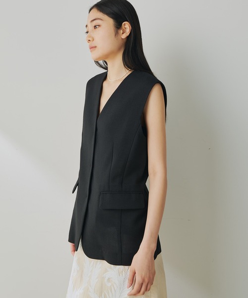 Whim Gazette（ウィムガゼット）の「ジュートライクジレ（ベスト・レディース・ベージュ/ブラック・FREE）」の21枚目の写真