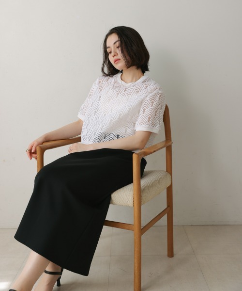 Bou Jeloud（ブージュルード）の「オーガンジー刺繍ブラウス（シャツ/ブラウス・レディース・ブラック/オフホワイト・38）」の9枚目の写真