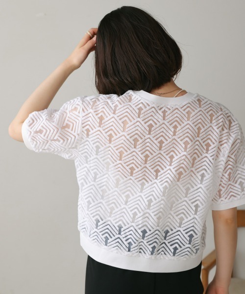 Bou Jeloud（ブージュルード）の「オーガンジー刺繍ブラウス（シャツ/ブラウス・レディース・ブラック/オフホワイト・38）」の10枚目の写真