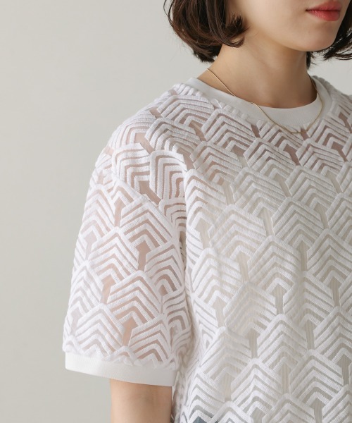 Bou Jeloud（ブージュルード）の「オーガンジー刺繍ブラウス（シャツ/ブラウス・レディース・ブラック/オフホワイト・38）」の13枚目の写真