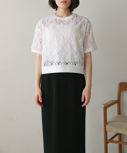 Bou Jeloud（ブージュルード）の「オーガンジー刺繍ブラウス（シャツ/ブラウス・レディース・ブラック/オフホワイト・38）」の15枚目の写真