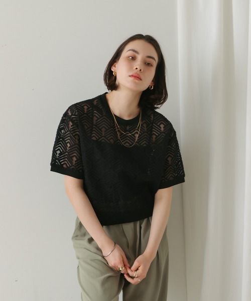 Bou Jeloud（ブージュルード）の「オーガンジー刺繍ブラウス（シャツ/ブラウス・レディース・ブラック/オフホワイト・38）」の16枚目の写真