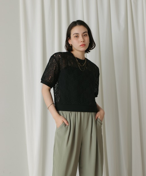 Bou Jeloud（ブージュルード）の「オーガンジー刺繍ブラウス（シャツ/ブラウス・レディース・ブラック/オフホワイト・38）」の17枚目の写真