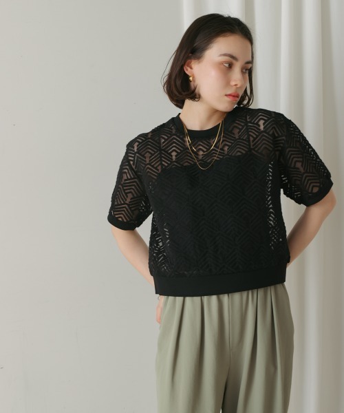 Bou Jeloud（ブージュルード）の「オーガンジー刺繍ブラウス（シャツ/ブラウス・レディース・ブラック/オフホワイト・38）」の19枚目の写真