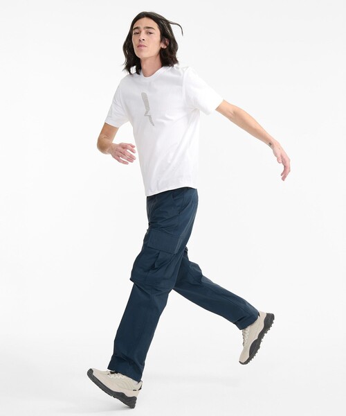 AIGLE(エーグル)の「エンザイムウォッシュ オーガニックコットンロゴ半袖Tシャツ(Tシャツ/カットソー・メンズ・ホワイト/モスグリーン・S/M/L/XL)」の3枚目の写真