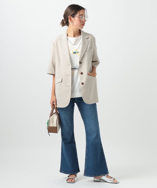 BAYFLOW（ベイフロー）の「[心地良い肌触り]カラーレターフォトプリントＴ（Tシャツ/カットソー・レディース・ブルー/イエロー/ピンク・FREE）」の6枚目の写真