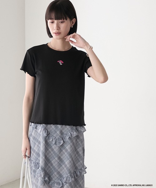 My Melody × forksy.】フロント刺繍 コンパクト メロウ半袖Tシャツ
