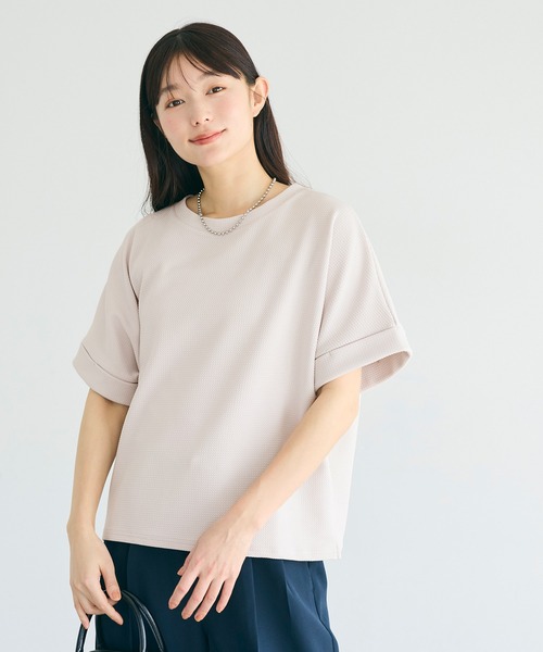 coca(coca)(コカ)の「\再入荷/ エンボスコンパクトトップス(Tシャツ/カットソー・レディース・ブラック/ライトベージュ/ダークブルー・S/M/L)」の14枚目の写真