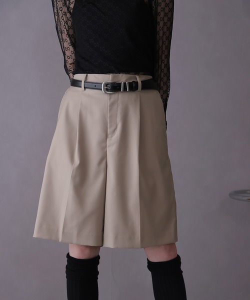 Doula Doula(ドゥーラドゥーラ)の「センタープレスタックハーフパンツ(その他パンツ・レディース・ブラック/ライトベージュ・マルチサイズ)」の7枚目の写真