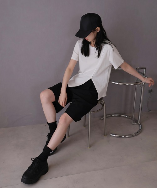 Doula Doula(ドゥーラドゥーラ)の「センタープレスタックハーフパンツ(その他パンツ・レディース・ブラック/ライトベージュ・マルチサイズ)」の10枚目の写真