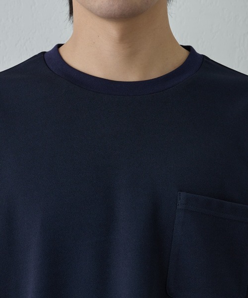 COLONY 2139(コロニートゥーワンスリーナイン)の「ストライプスリーブ切替半袖T(Tシャツ/カットソー・メンズ・ネイビー/ブラック・MEDIUM/LARGE)」の4枚目の写真