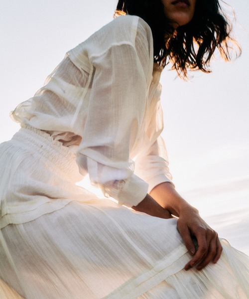 Indiaシルクブレンドティアードスカート（スカート）｜anuans（ア