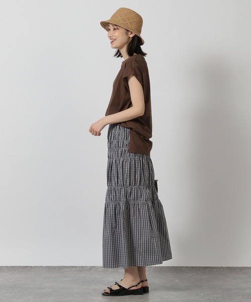 LAKOLE（ラコレ）の「チェックシャーリングスカート / 491604（スカート・レディース・グレー/ブルー/オレンジ・FREE）」の5枚目の写真