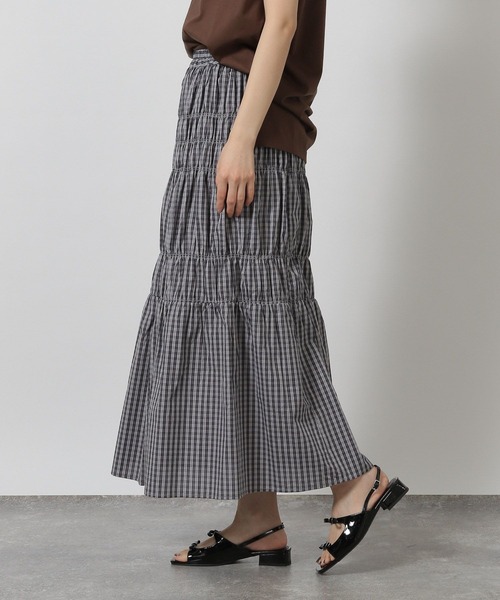 LAKOLE（ラコレ）の「チェックシャーリングスカート / 491604（スカート・レディース・グレー/ブルー/オレンジ・FREE）」の7枚目の写真