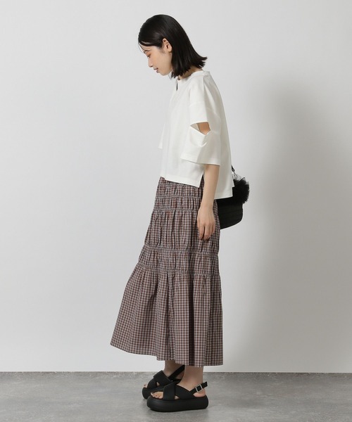 LAKOLE（ラコレ）の「チェックシャーリングスカート / 491604（スカート・レディース・グレー/ブルー/オレンジ・FREE）」の15枚目の写真