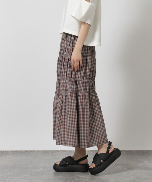 LAKOLE（ラコレ）の「チェックシャーリングスカート / 491604（スカート・レディース・グレー/ブルー/オレンジ・FREE）」の17枚目の写真