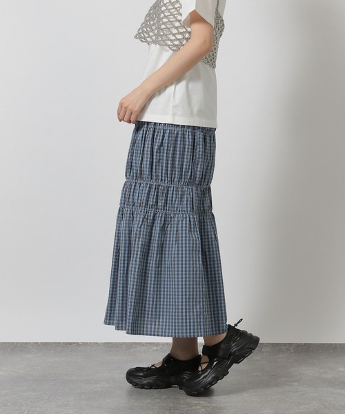 LAKOLE（ラコレ）の「チェックシャーリングスカート / 491604（スカート・レディース・グレー/ブルー/オレンジ・FREE）」の12枚目の写真