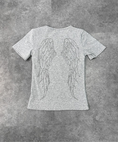 PICONE ピッコーネ 38 トップス Tシャツ 白 ラインストーン PICONE ピッコーネ 38 トップス Tシャツ 白 ラインストーン