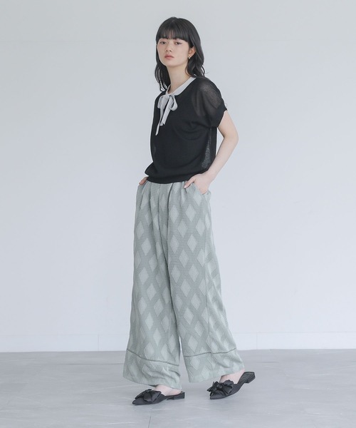 somari imagination(ソマリ イマジネーション)の「『カットジャカードパンツ』(その他パンツ・レディース・ブラック/ライトブルー・1/2)」の20枚目の写真