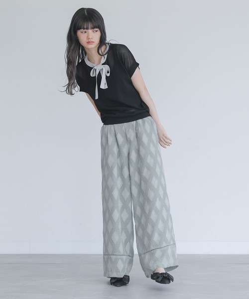 somari imagination(ソマリ イマジネーション)の「『カットジャカードパンツ』(その他パンツ・レディース・ブラック/ライトブルー・1/2)」の21枚目の写真