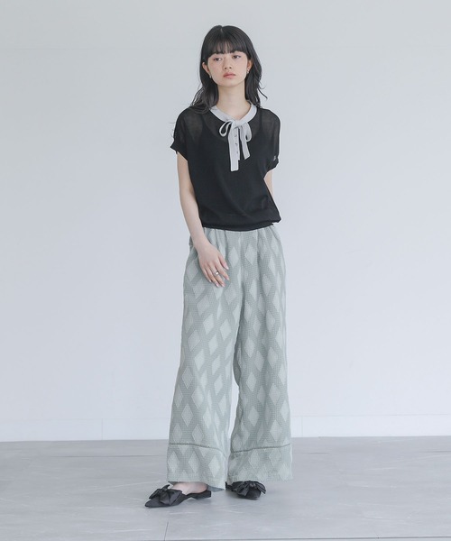 somari imagination(ソマリ イマジネーション)の「『カットジャカードパンツ』(その他パンツ・レディース・ブラック/ライトブルー・1/2)」の19枚目の写真