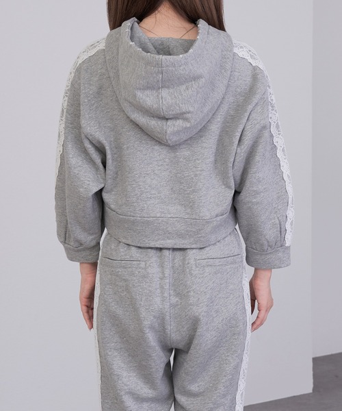 RAY CASSIN（レイカズン）の「【セットアップ対応】ピグメントレース付きパーカー（パーカー・レディース・ブラック/グレー/ピンク・FREE）」の8枚目の写真