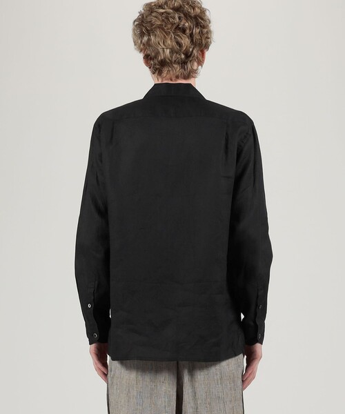 パドカレ　TRIPLE LOW TWIST シャツジャケット アイリッシュリネン ダブルポケット オープンカラーシャツ