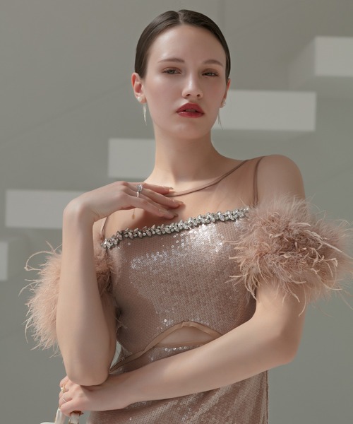 Leja(レジャ)の「【LEJA LUXE】2WAYファースリーブスパンコールマーメイドドレスワンピース2点セット美脚効果結婚式 パーティードレス 成人式 二次会 同窓会 お呼ばれ オケージョン 20代 30代(ドレス・レディース・ブラック/ベージュ・SMALL/MEDIUM/LARGE)」の22枚目の写真