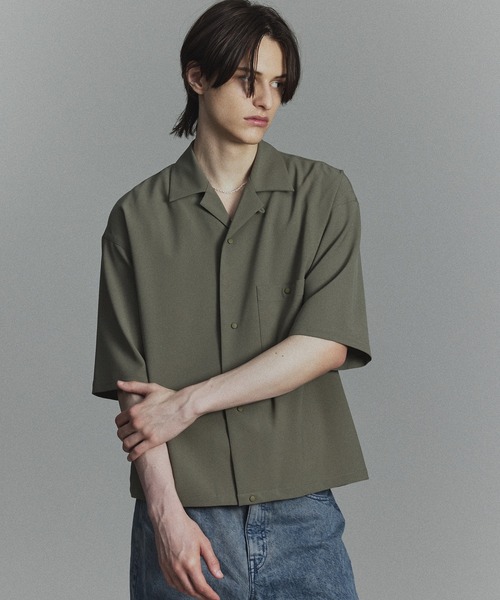 PUBLIC TOKYO（パブリックトウキョウ）の「TRIXIONワイドオープンカラーシャツ（シャツ/ブラウス・メンズ・ベージュ/ブラック・1/2）」の14枚目の写真