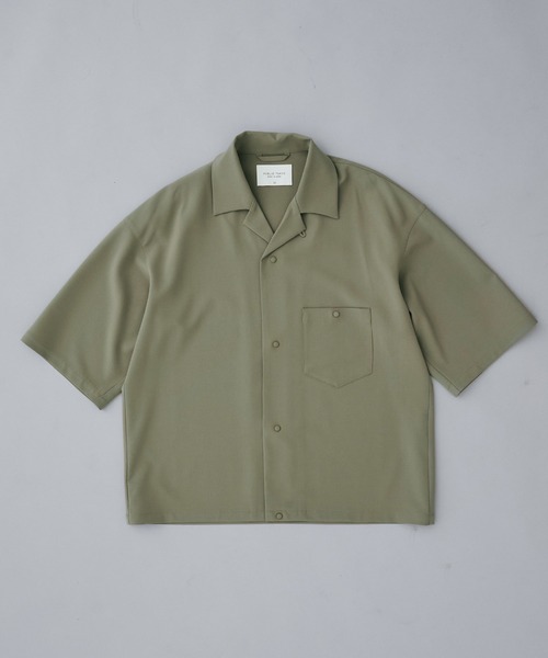 PUBLIC TOKYO（パブリックトウキョウ）の「TRIXIONワイドオープンカラーシャツ（シャツ/ブラウス・メンズ・ベージュ/ブラック・1/2）」の20枚目の写真