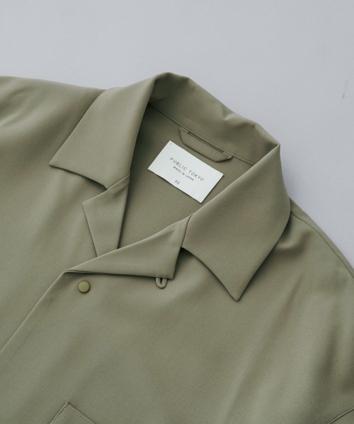 PUBLIC TOKYO（パブリックトウキョウ）の「TRIXIONワイドオープンカラーシャツ（シャツ/ブラウス・メンズ・ベージュ/ブラック・1/2）」の21枚目の写真