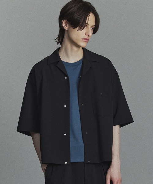 ブラック オープンカラーシャツ Multi-flex オープンカラーシャツ(1 BLACK): : メンズ｜CITY