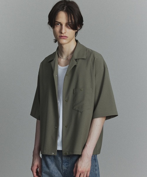 PUBLIC TOKYO（パブリックトウキョウ）の「TRIXIONワイドオープンカラーシャツ（シャツ/ブラウス・メンズ・ベージュ/ブラック・1/2）」の11枚目の写真