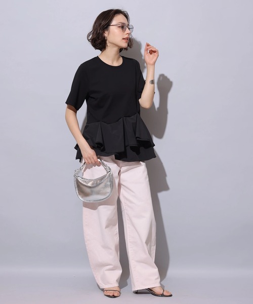 アルページュストーリー　カーブデニムパンツ　黒 アルページュストーリー カーブデニムパンツ 黒