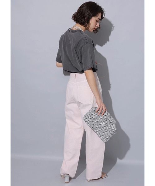 【専用】Arpege story カーブデニムパンツ　０　ライトブルー ガーメントダイカーブデニム（その他パンツ）｜Arpege story