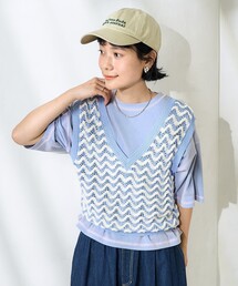 【新品】フリークスストア　ニットベスト　アイボリー FREAK'S STORE（フリークスストア）の「畦ハーフジップニット