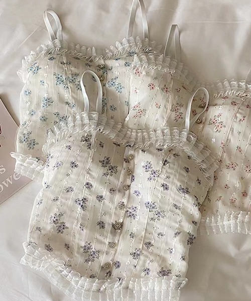 gossip!ロサンゼルス(ゴシップロサンゼルス)の「YUGA パッド付きフラワープリント キャミソール(キャミソール・レディース・ブルー/パープル/ピンク・FREE)」の21枚目の写真