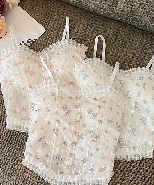 gossip!ロサンゼルス(ゴシップロサンゼルス)の「YUGA パッド付きフラワープリント キャミソール(キャミソール・レディース・ブルー/パープル/ピンク・FREE)」の17枚目の写真