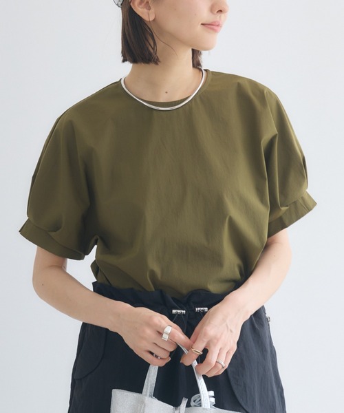 KATHARINE ROSS（キャサリンロス）の「【KATHARINE ROSS】COOL撥水袖タックブラウス（シャツ/ブラウス・レディース・ブラウン/カーキ/ブルー・MEDIUM）」の2枚目の写真