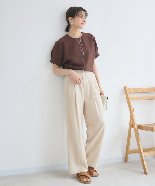 KATHARINE ROSS（キャサリンロス）の「【KATHARINE ROSS】COOL撥水袖タックブラウス（シャツ/ブラウス・レディース・ブラウン/カーキ/ブルー・MEDIUM）」の22枚目の写真