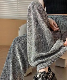 グレー シルバーラメ　パンツ Amazon | [CCHY] メタリック ロングパンツ シルバー ライン