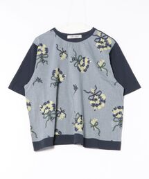 tシャツ SUPER　HAKKA×中村　ころもち　コットンローン「depth」単色刺繍＋天竺カットソー レディース SUPER HAKKA×中村 ころもち コットンローン「depth」単色刺繍＋